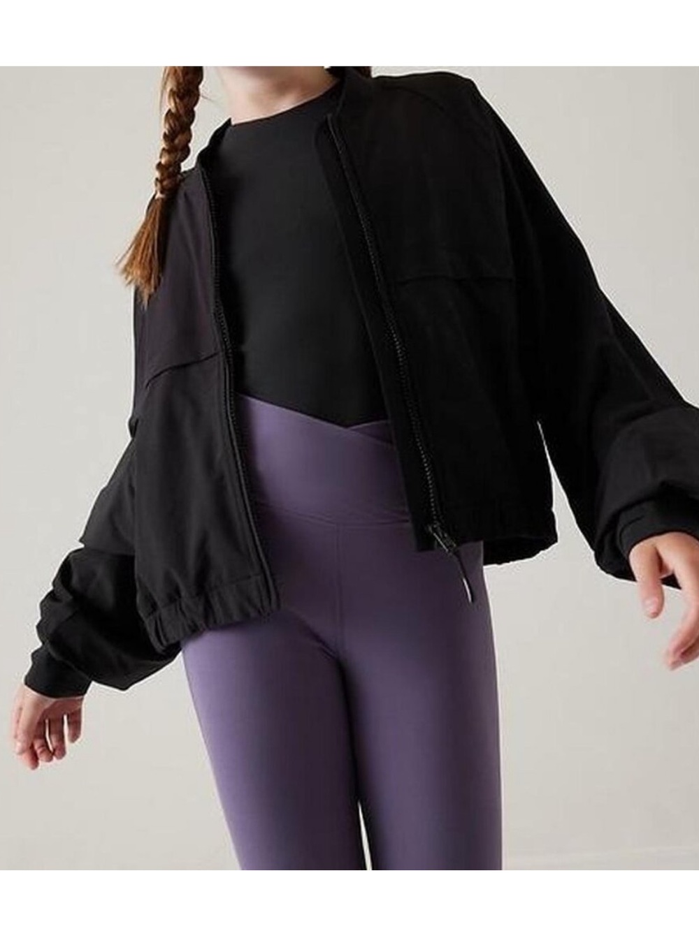Athleta Girl Black Cropped Jacket Girls XS 6